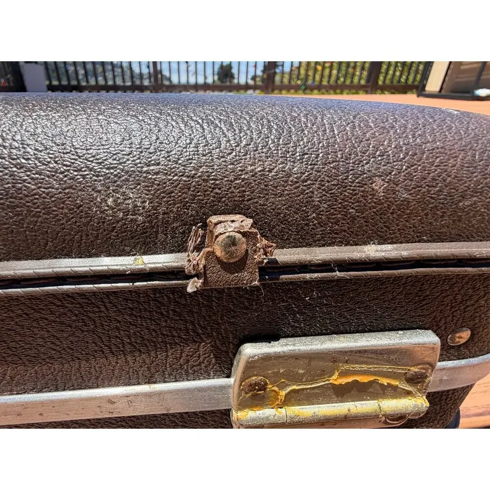 Vintage American Tourister Attache Briefcase Brown Hardside Locking Case w/Key